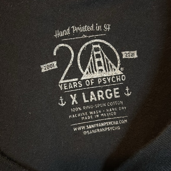 SAN FRANPSYCHO CALIFORNIA POPPY TEE UNISEX XL BLACK - Picture 2 of 4